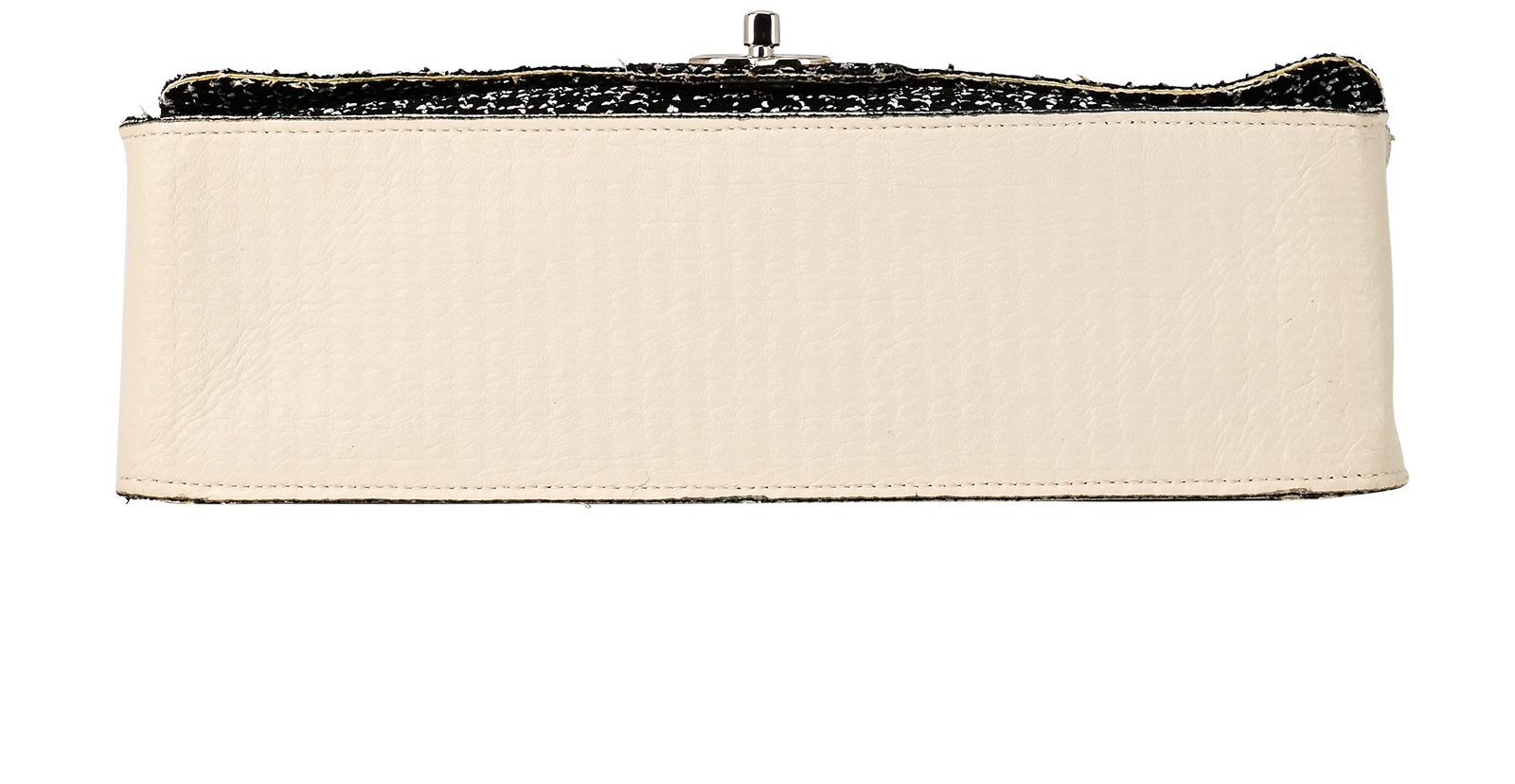 Tweed Soft Single Flap, &pound;850, Handbags, Black/White, Fabric, Top view